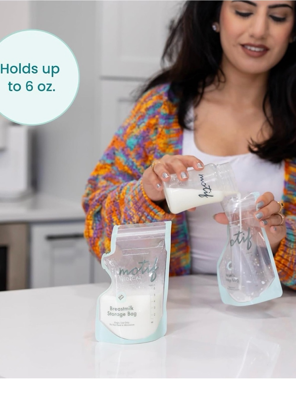 Motif Clear Mint Breastmilk Storage Bag - Mint